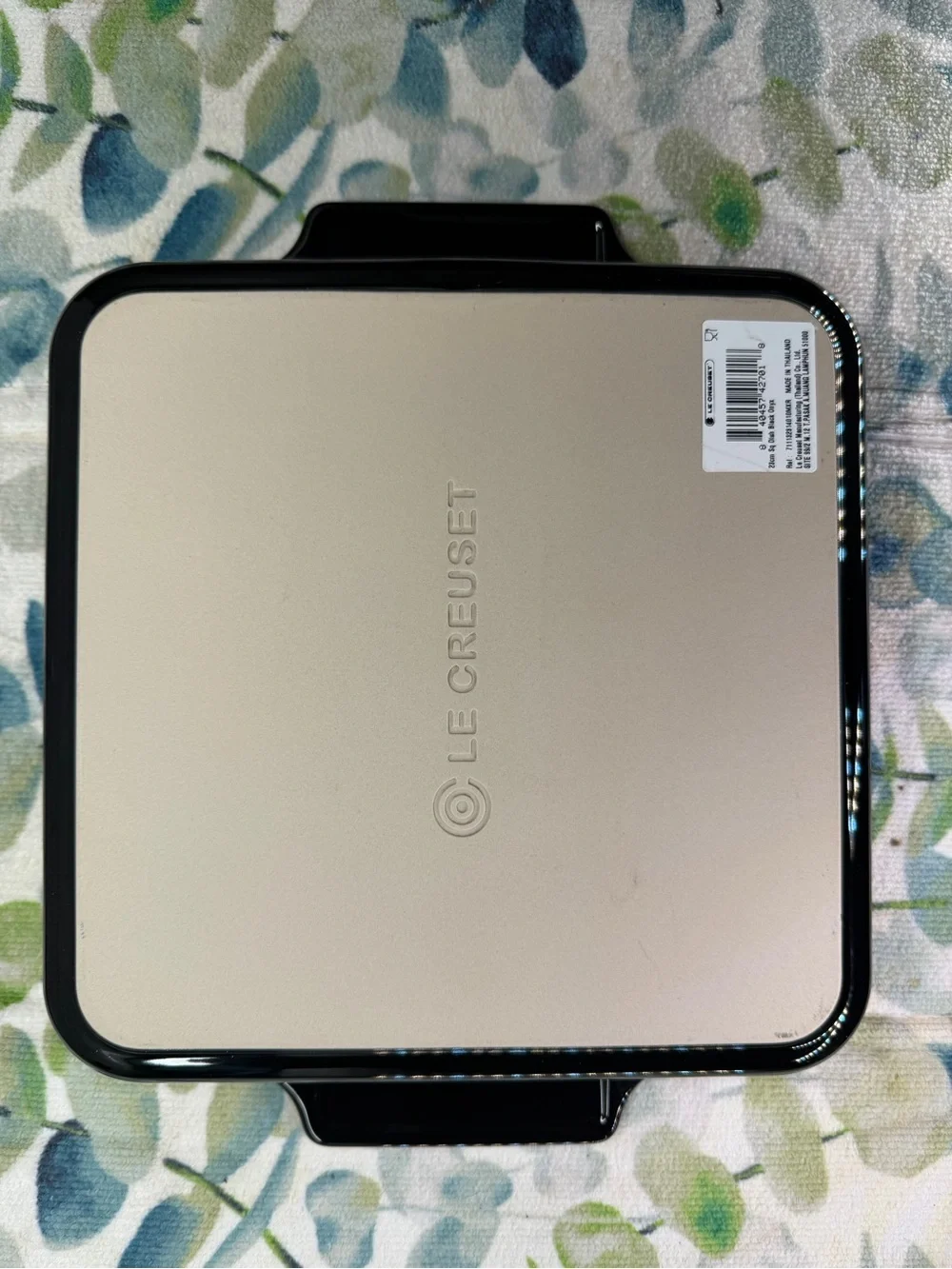 NEW Le Creuset Shiny Black ONYX 28cm Square Baking Dish Stoneware 11” Rare